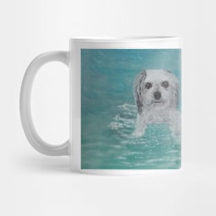 Dog walking on water Mug